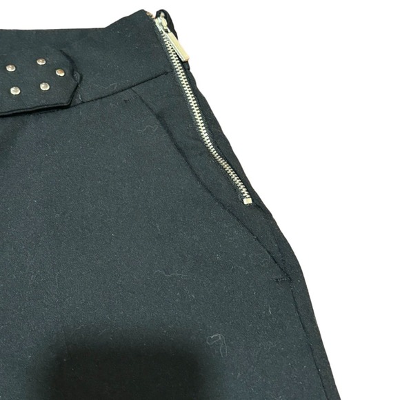 Small Womens Zara Black Stud Trousers with Side Zipper - Picture 4 of 6